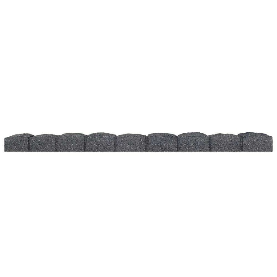 Edging * | Multy Home Castle Stone Garden Border 4-Ft Grey Rubber Landscape Edging Section