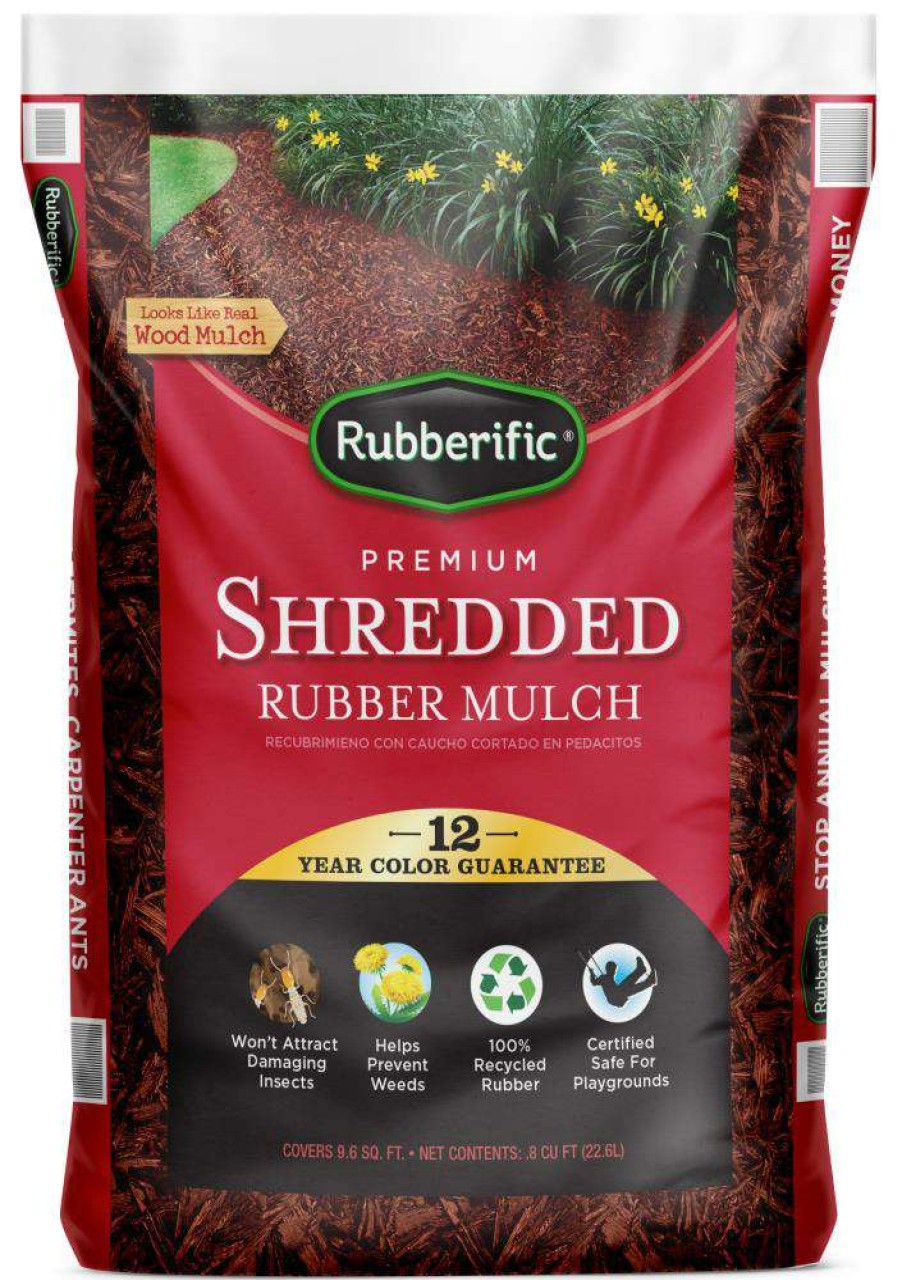 Mulch * | Rubberific 0.8-Cu Ft Red Rubber Mulch