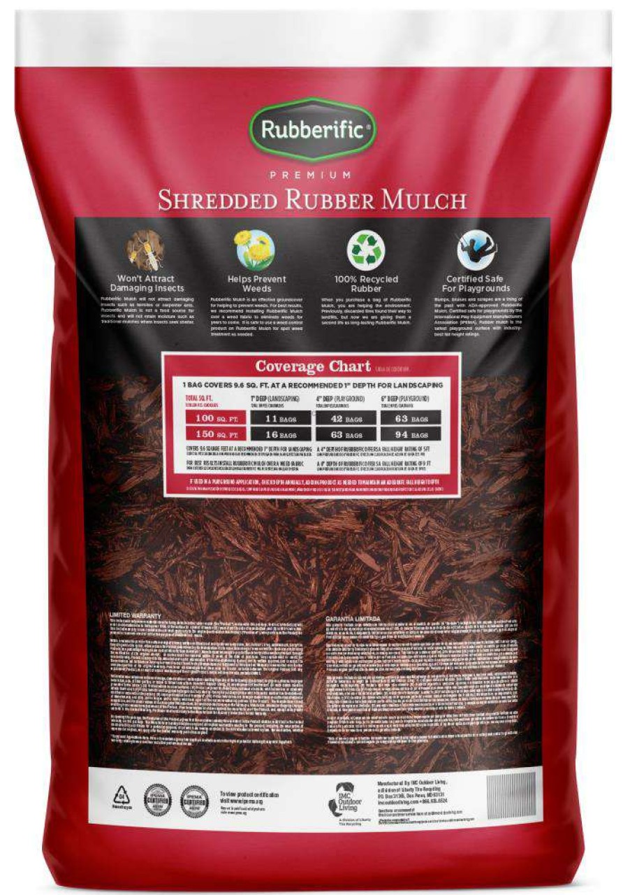 Mulch * | Rubberific 0.8-Cu Ft Red Rubber Mulch