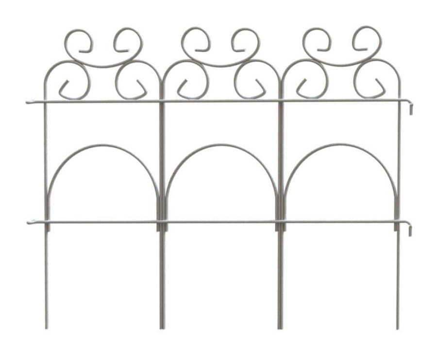 Edging * | Garden Accents Edging 14-In H X 8-T L White Scroll Folding Fence