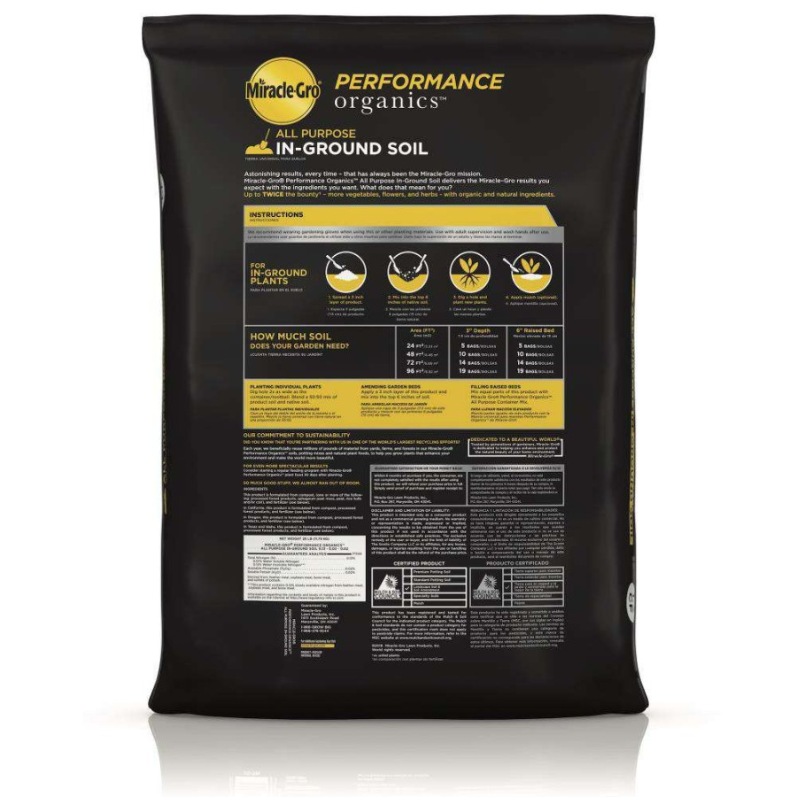 Soil & Soil Amendments * | Miracle-Gro Soil & Soil Amendments 1.3-Cu Ft Organic Garden Soil