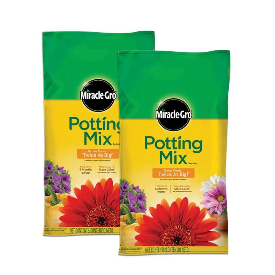 Soil & Soil Amendments * | Miracle-Gro Soil & Soil Amendments Potting Mix Bundle 8-Quart Potting Soil Mix