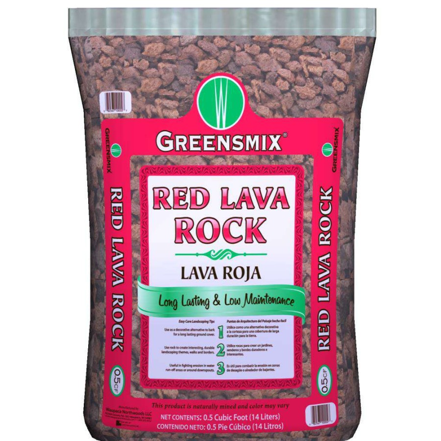 Landscaping Rock * | Greensmix Landscaping Rock 0.5-Cu Ft Red Lava Rock