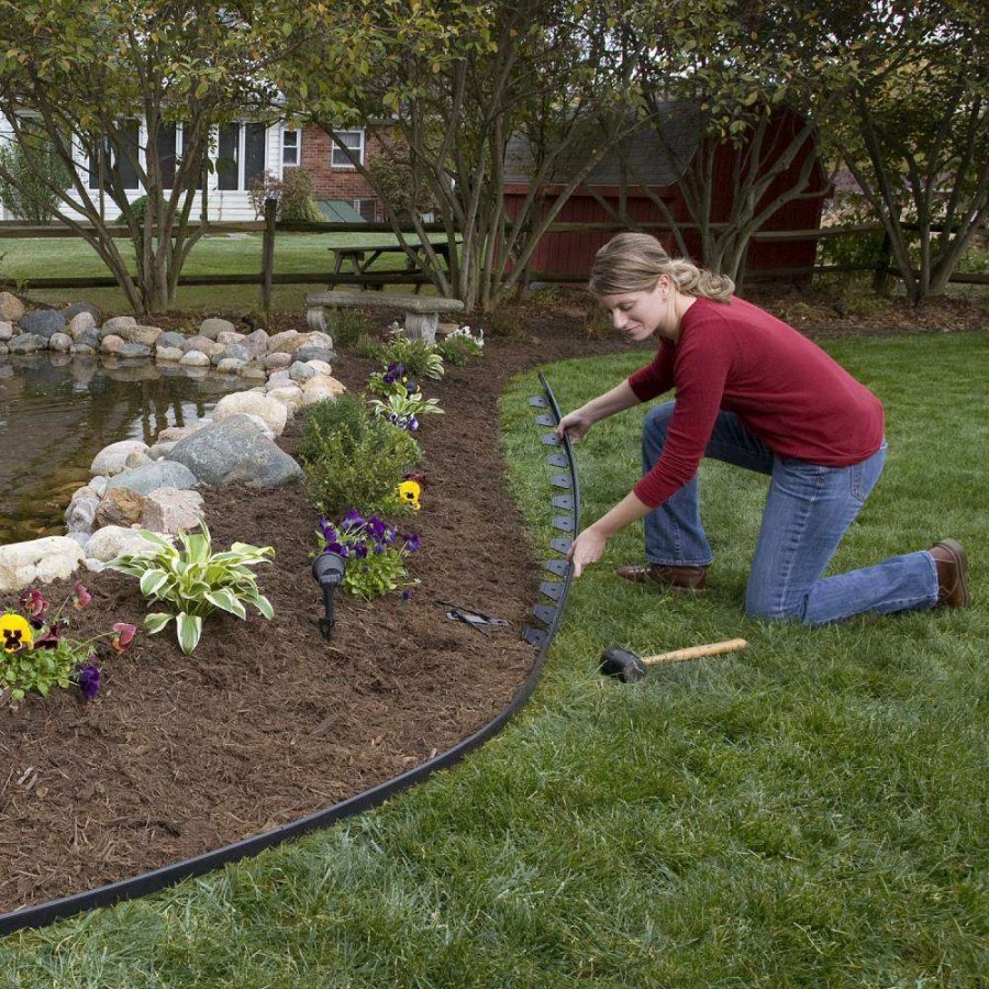 Edging * | Easyflex 100-Ft Black Plastic Landscape Edging Roll