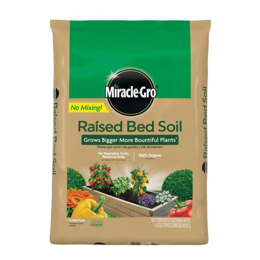 Soil & Soil Amendments * | Miracle-Gro Soil & Soil Amendments 1.5-Cu Ft Organic Raised Bed Soil