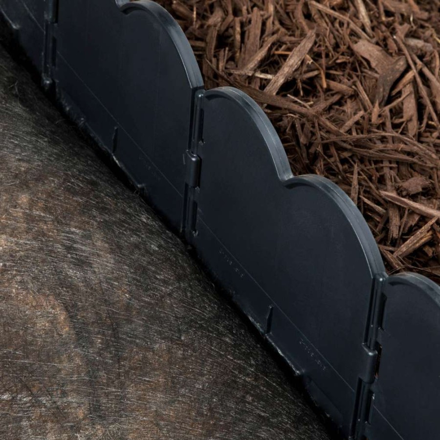 Edging * | Greenscapes 40-Pack 20-Ft Black Plastic Landscape Edging Section